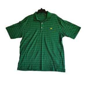 Masters Collection Augusta Amen Corner‎ Green Plaid Golf Polo Shirt Men's XL